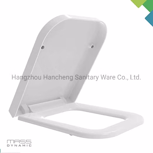 Square Toilet Seat, Soft Close Toilet Seat White with Quick Release, Top Fix 360 Adjustable Hinges, White Duroplast Loo Seat